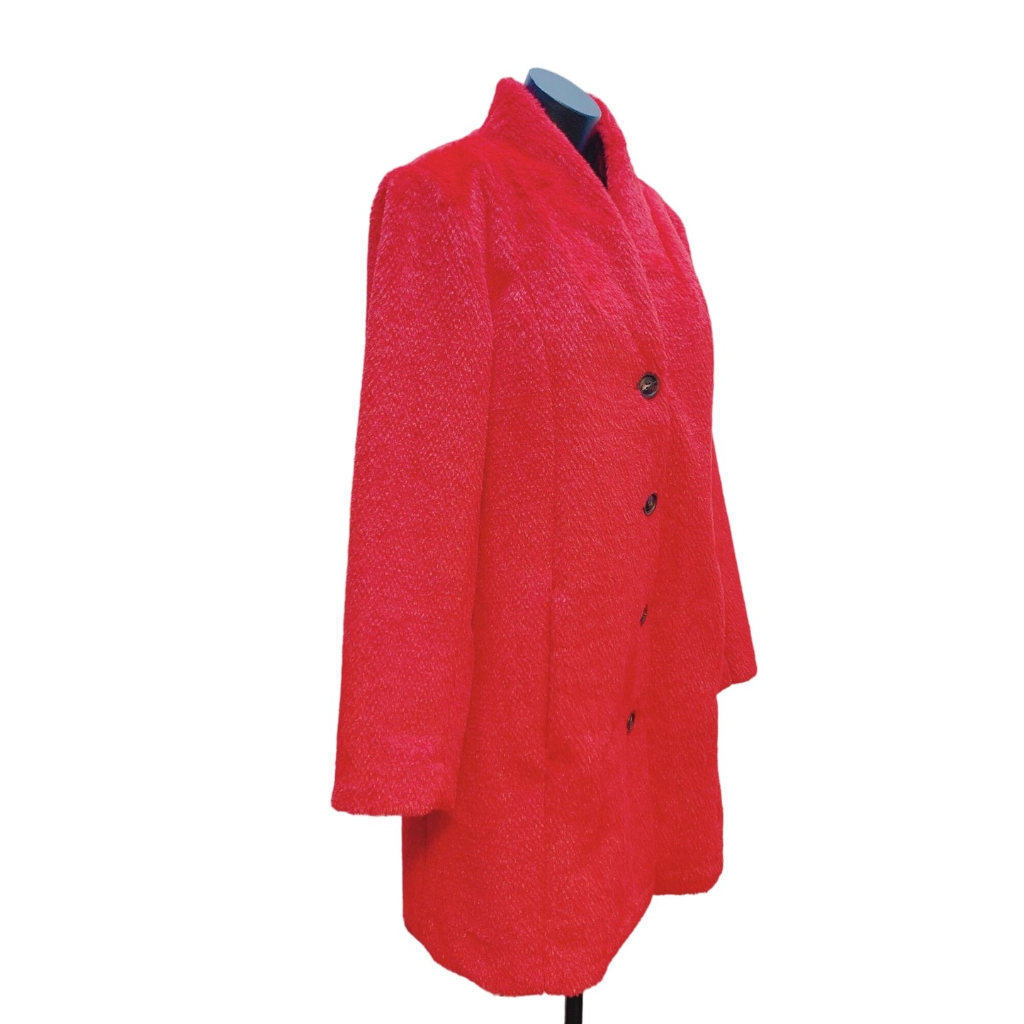 Coldwater Creek Red Faux Fur Coat  Size 12