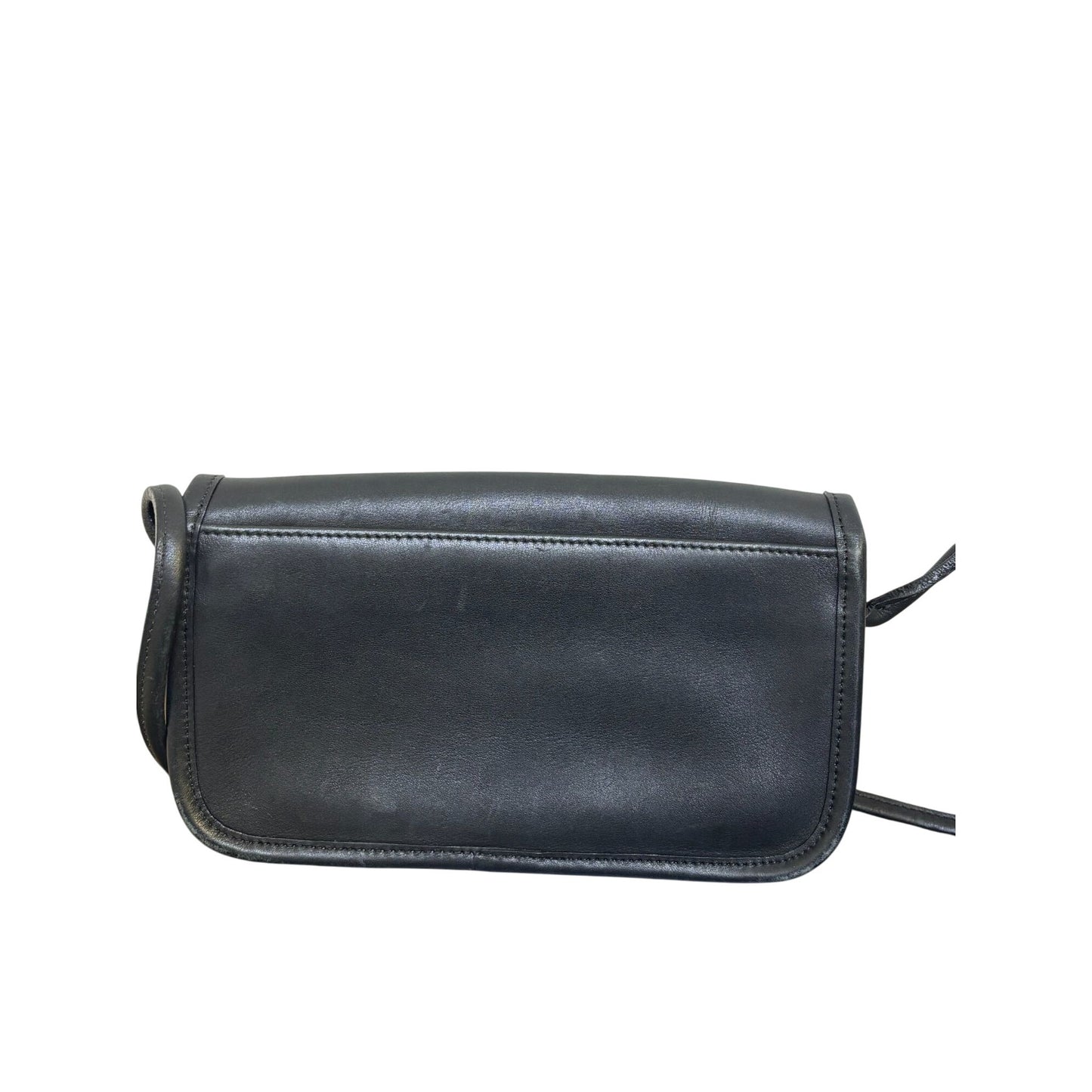 Classic Coach Mini Leather Crossbody Bag In Black With Gold Hardware