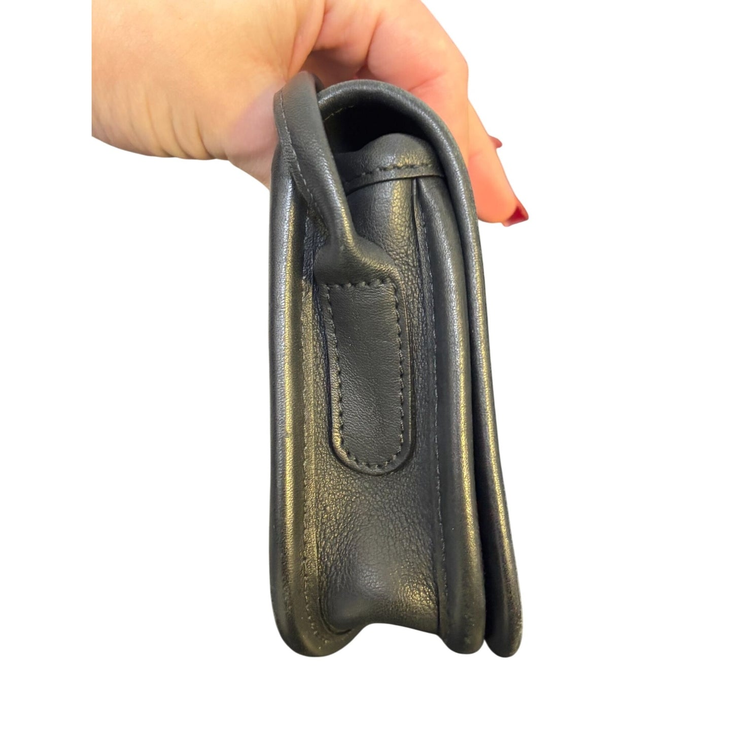 Classic Coach Mini Leather Crossbody Bag In Black With Gold Hardware