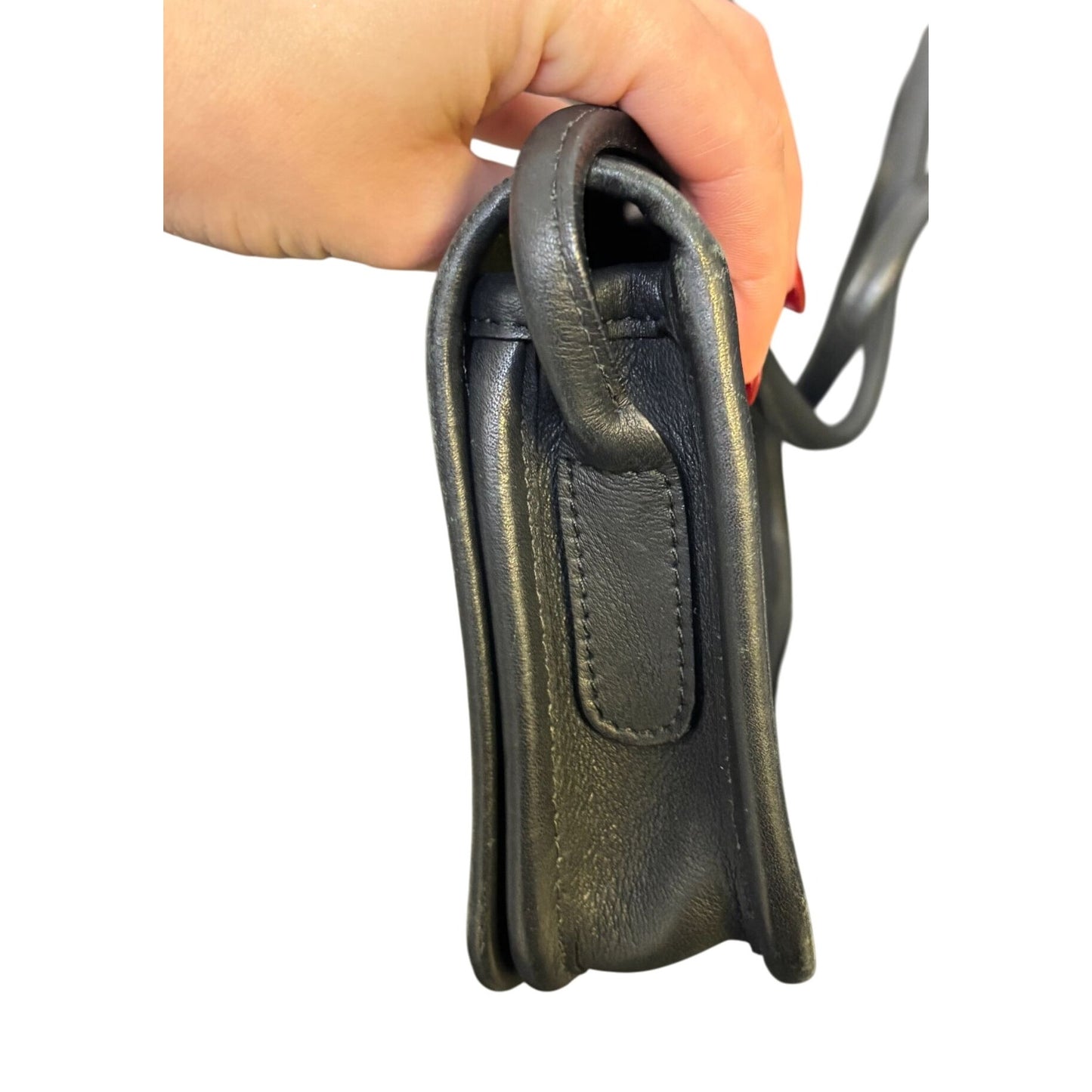 Classic Coach Mini Leather Crossbody Bag In Black With Gold Hardware