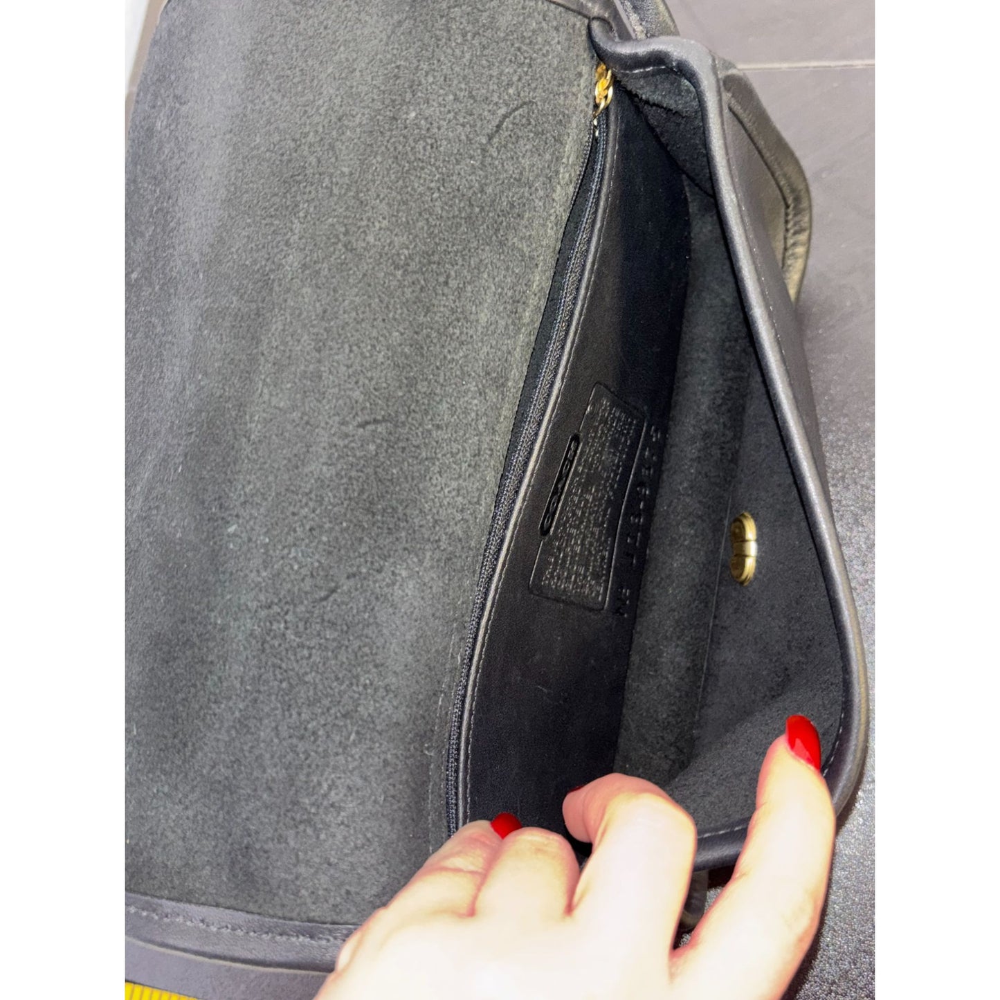 Classic Coach Mini Leather Crossbody Bag In Black With Gold Hardware