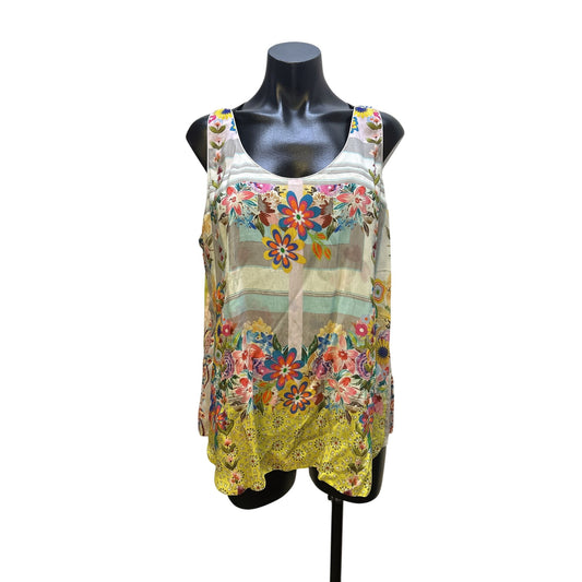 Johnny Was Sleeveless Floral Multicolor Tank Top