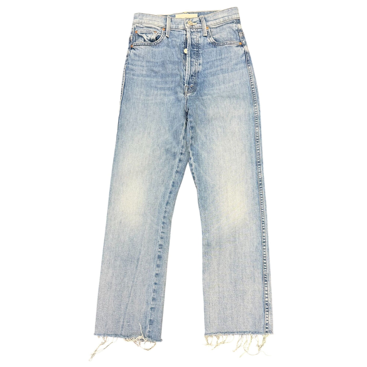 Mother Superior High-Waisted Distressed Hem Jeans Light Blue 0/25