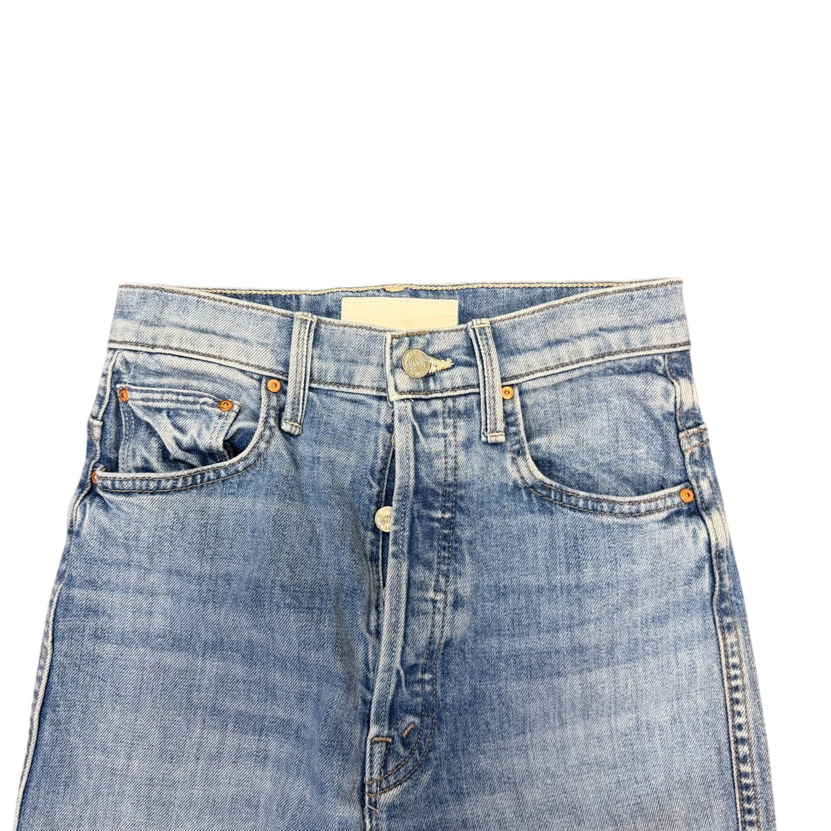 Mother Superior High-Waisted Distressed Hem Jeans Light Blue 0/25