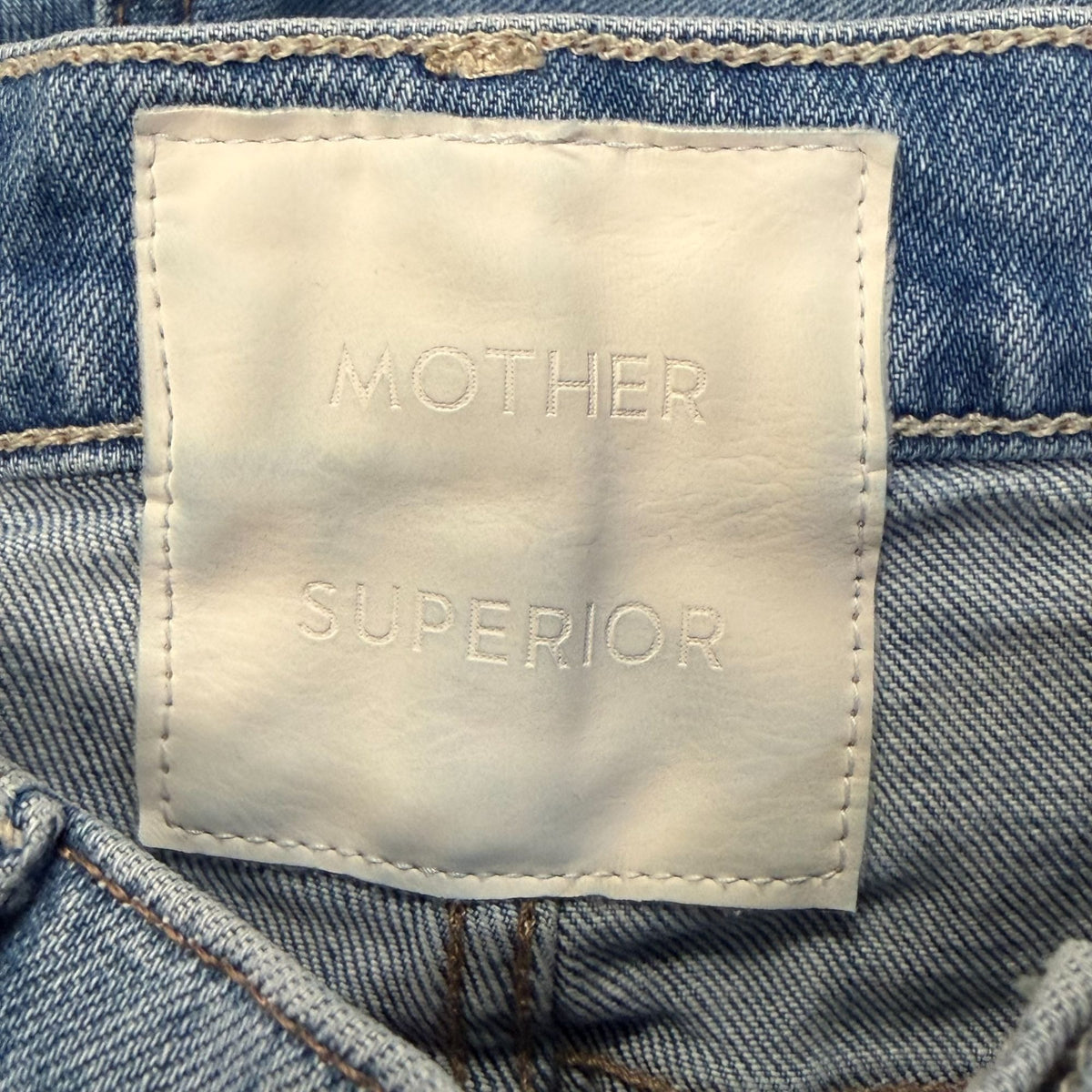 Mother Superior High-Waisted Distressed Hem Jeans Light Blue 0/25