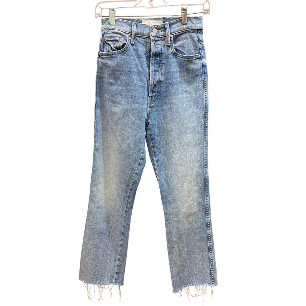 Mother Superior High-Waisted Distressed Hem Jeans Light Blue 0/25