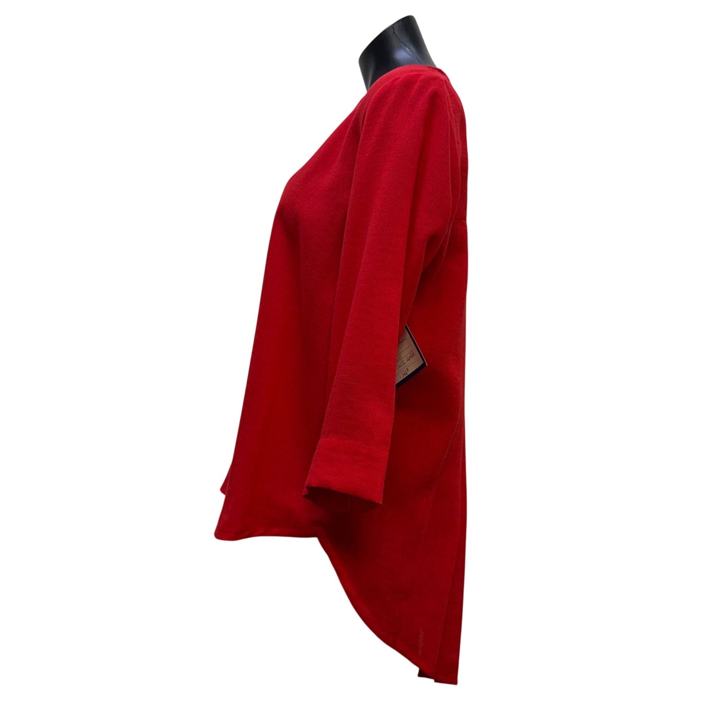 NWT Fridaze Red Linen Blouse Pleated Back S