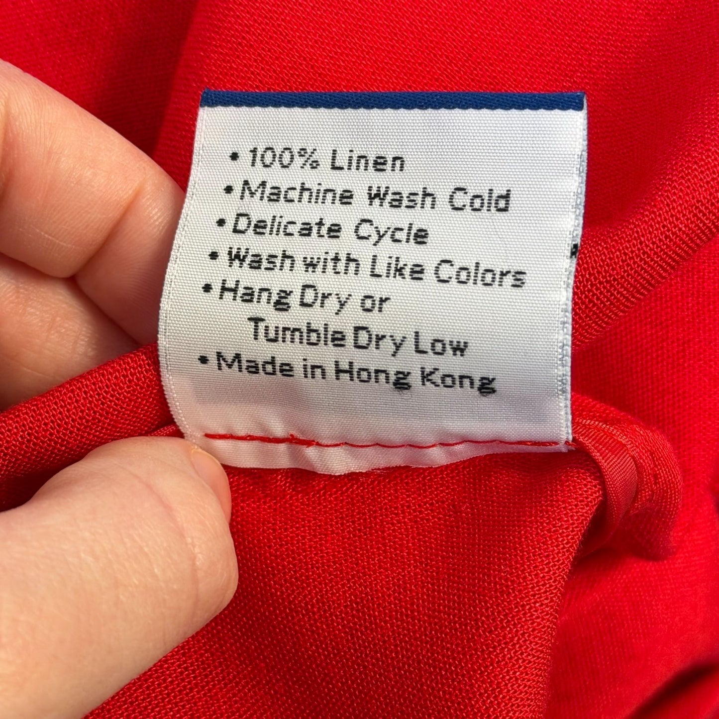 NWT Fridaze Red Linen Blouse Pleated Back S