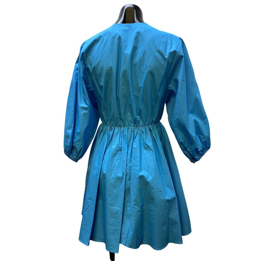 NWT Why Blue Sequin Patch Dress With Vodka & Gin Bottle Motifs S