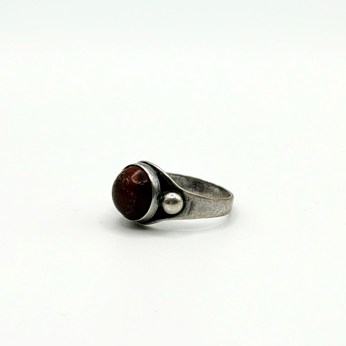 Brdr Denmark 925 Sterling Silver Baltic Amber Ring Sz 6.5