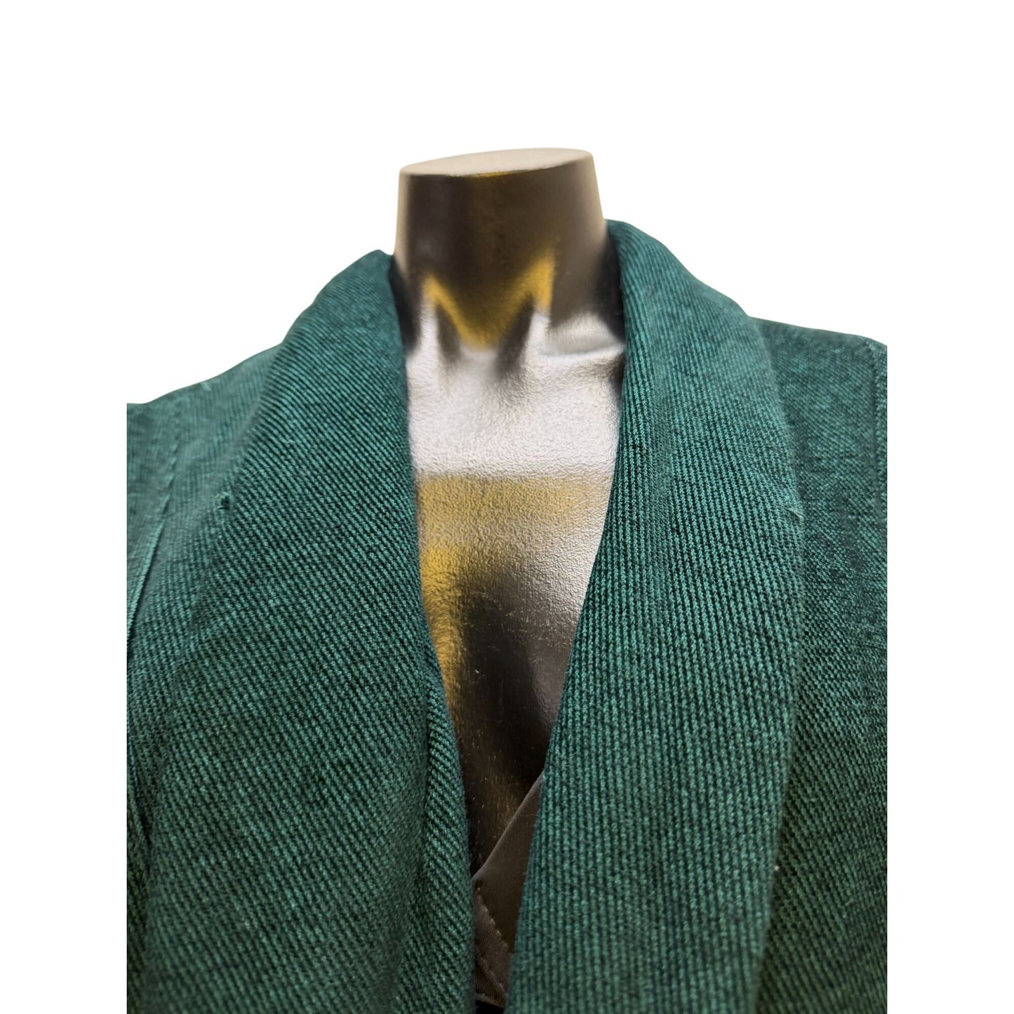 Free People Green Open Front Jacket With Button Embellishments & Flared Sleeves L