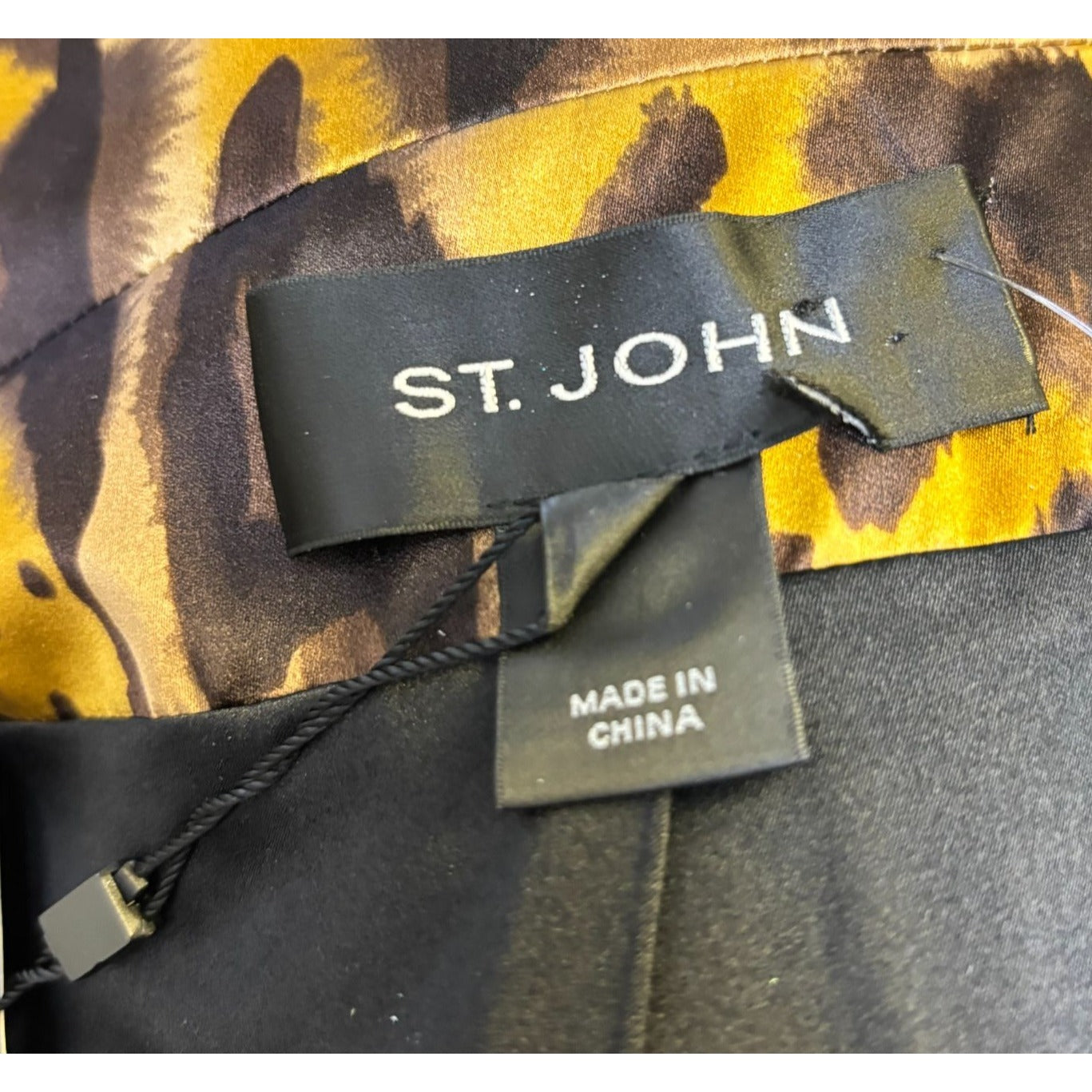 NWT St. John Leopard Print Silk Jacket Brown 10