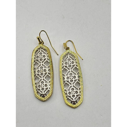 Kendra Scott Gold & Silver Filigree Dangle Earrings