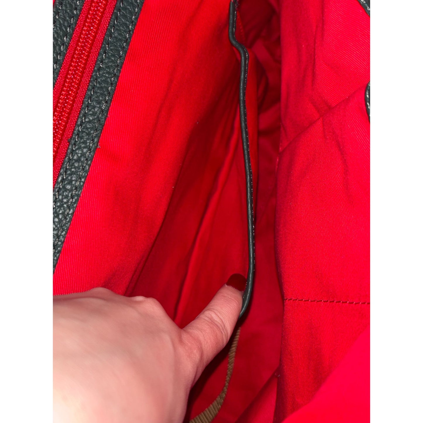 Dooney & Bourke Green Pebbled Leather Shoulder Bag With Gold Hardware