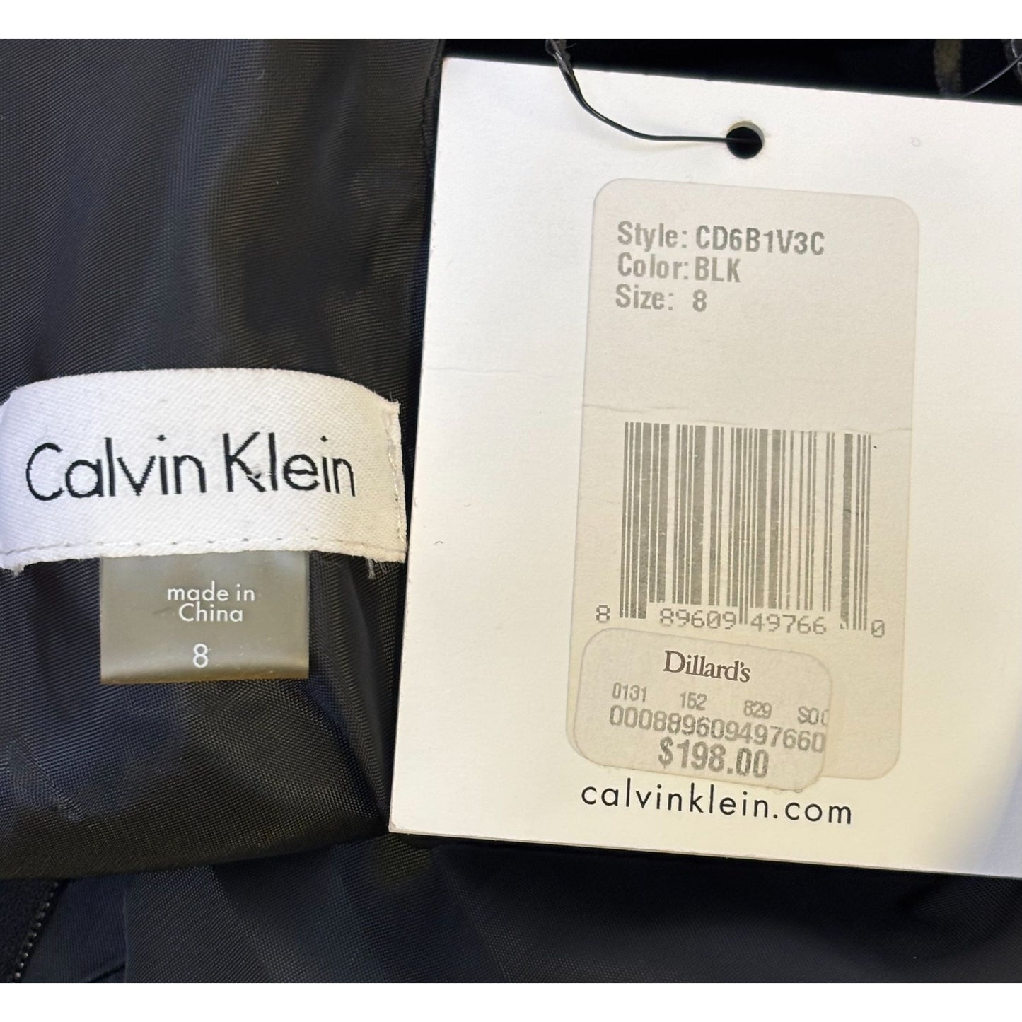 NWT Calvin Klein Black Sleeveless Long Dress Size 8