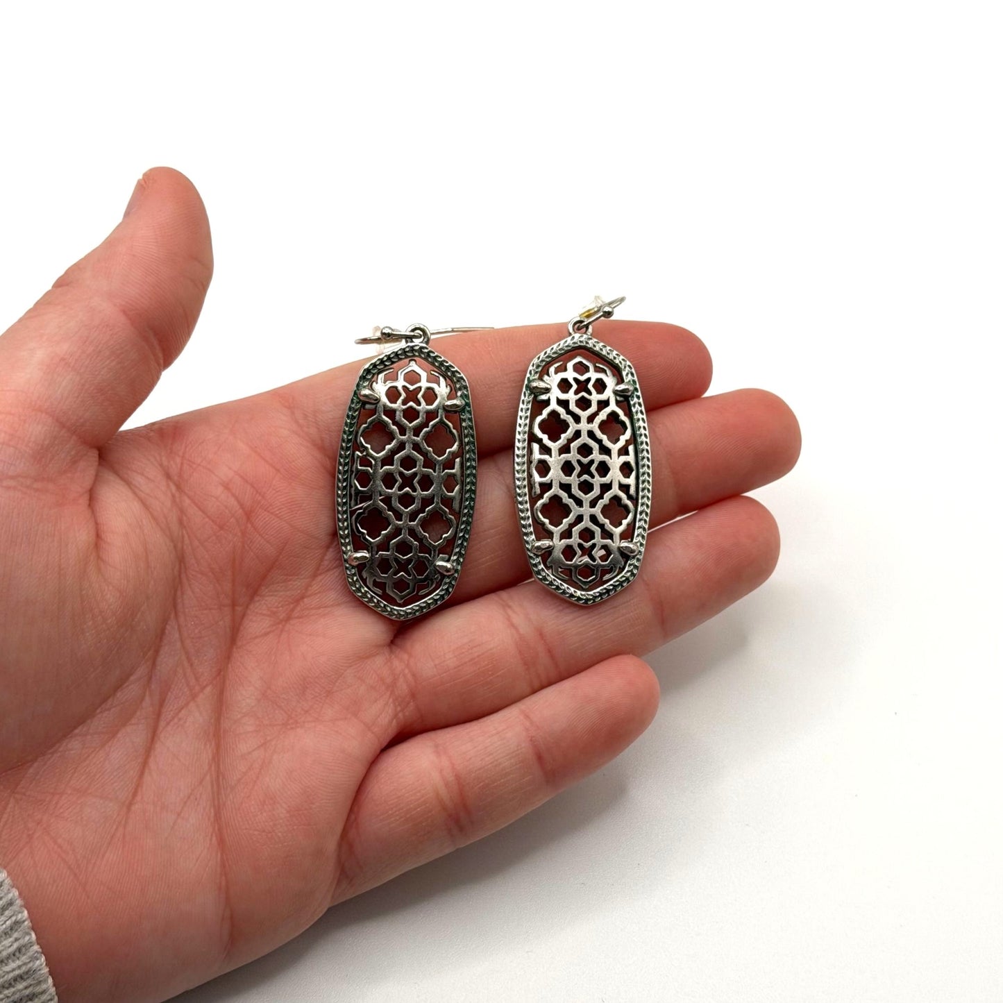 Kendra Scott Silver-Tone Filigree Dangle Earrings