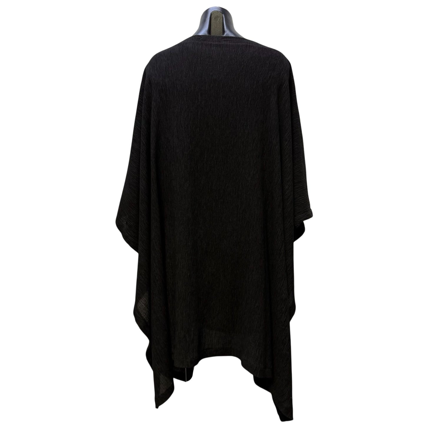 Steve Sells Studio Black & Gray Textured Poncho One Size