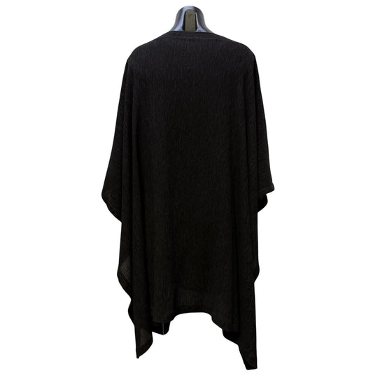 Steve Sells Studio Black & Gray Textured Poncho One Size