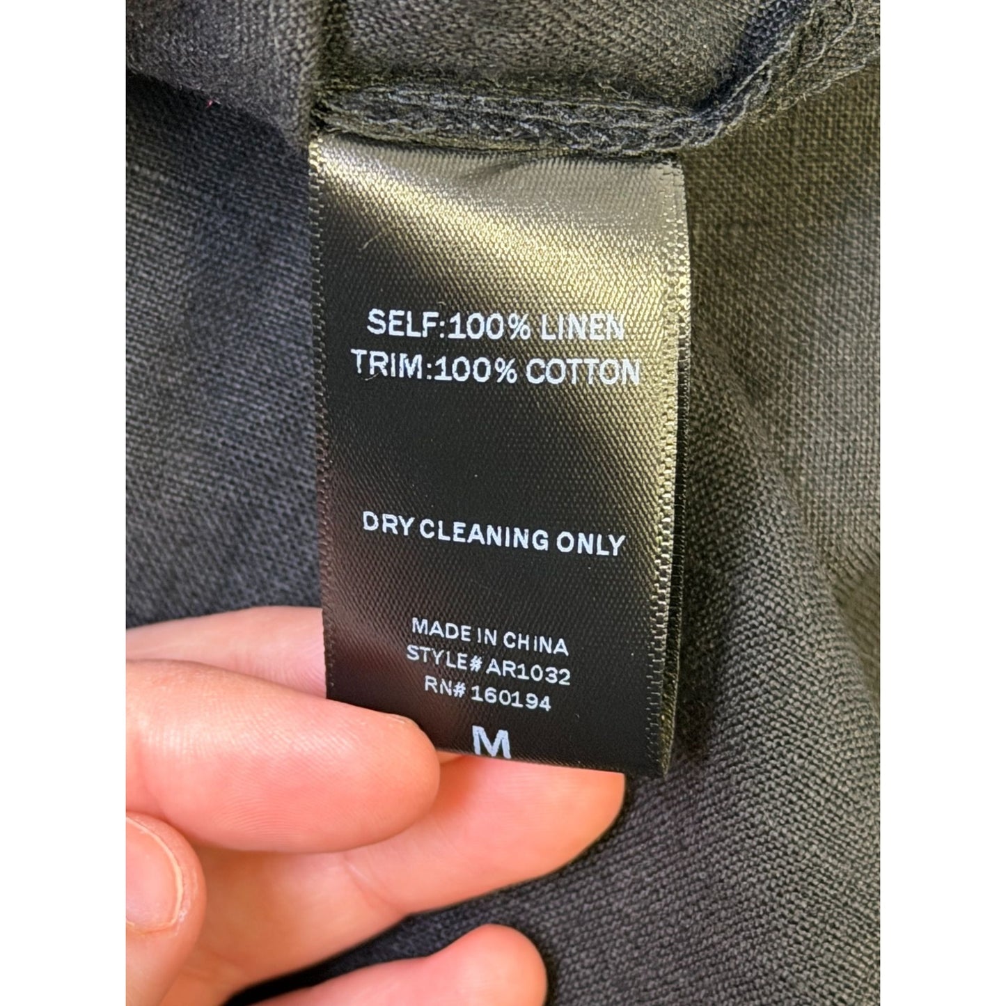 a. ren Black Linen Midi Dress With Smocked Bodice & Adjustable Straps M