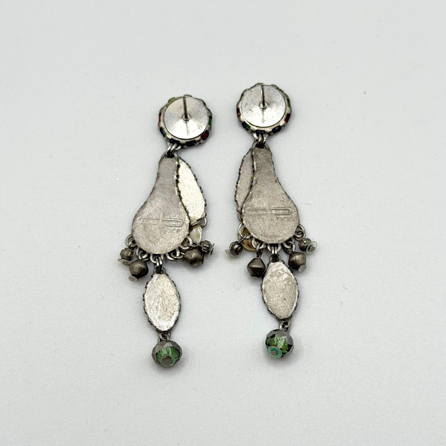 Ayla Bar Silver-Tone Drop Earrings With Colorful Accents