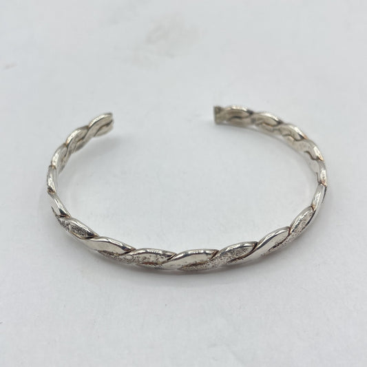 925 Vintage Silver Twisted Open Cuff Bracelet