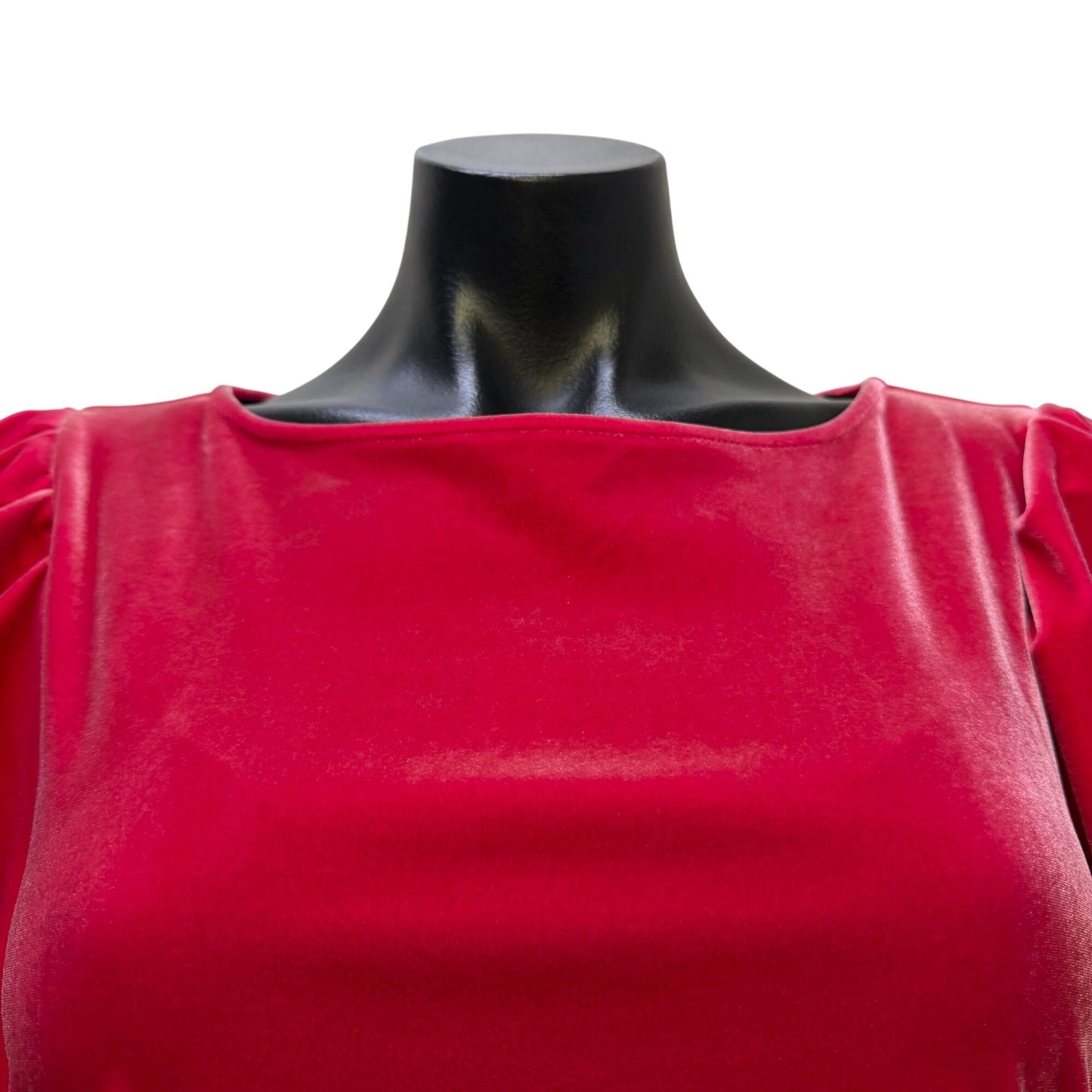 Scotch & Soda Pink Velvet Dress With Ruched Skirt & Short Puff Sleeves L