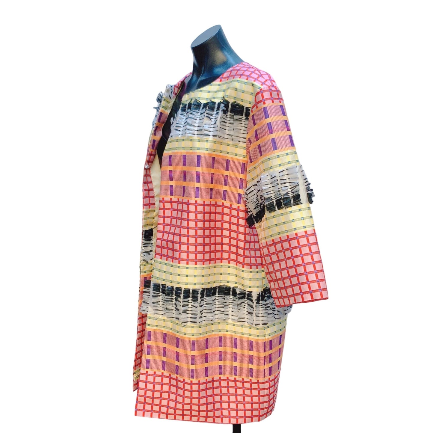 Hilary Radley For Katherine Barclay Red, Yellow, & Multicolored Plaid Coat Size XL