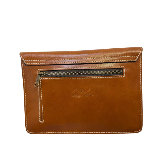 Patricia Nash Leather Envelope Clutch With Floral Tooling Handcrafted