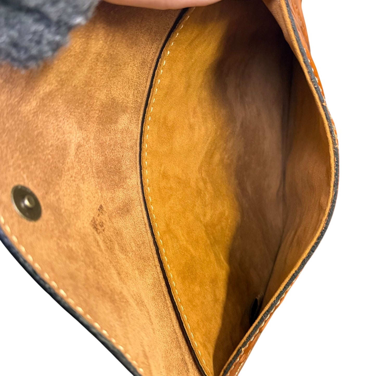 Patricia Nash Leather Envelope Clutch With Floral Tooling Handcrafted