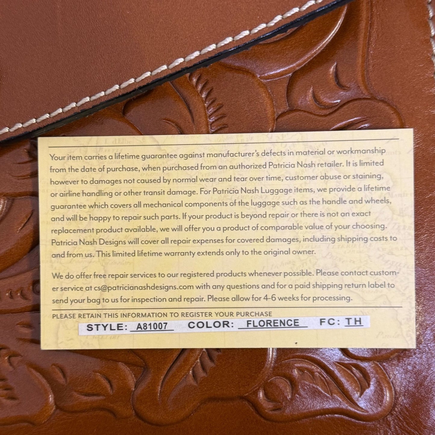 Patricia Nash Leather Envelope Clutch With Floral Tooling Handcrafted