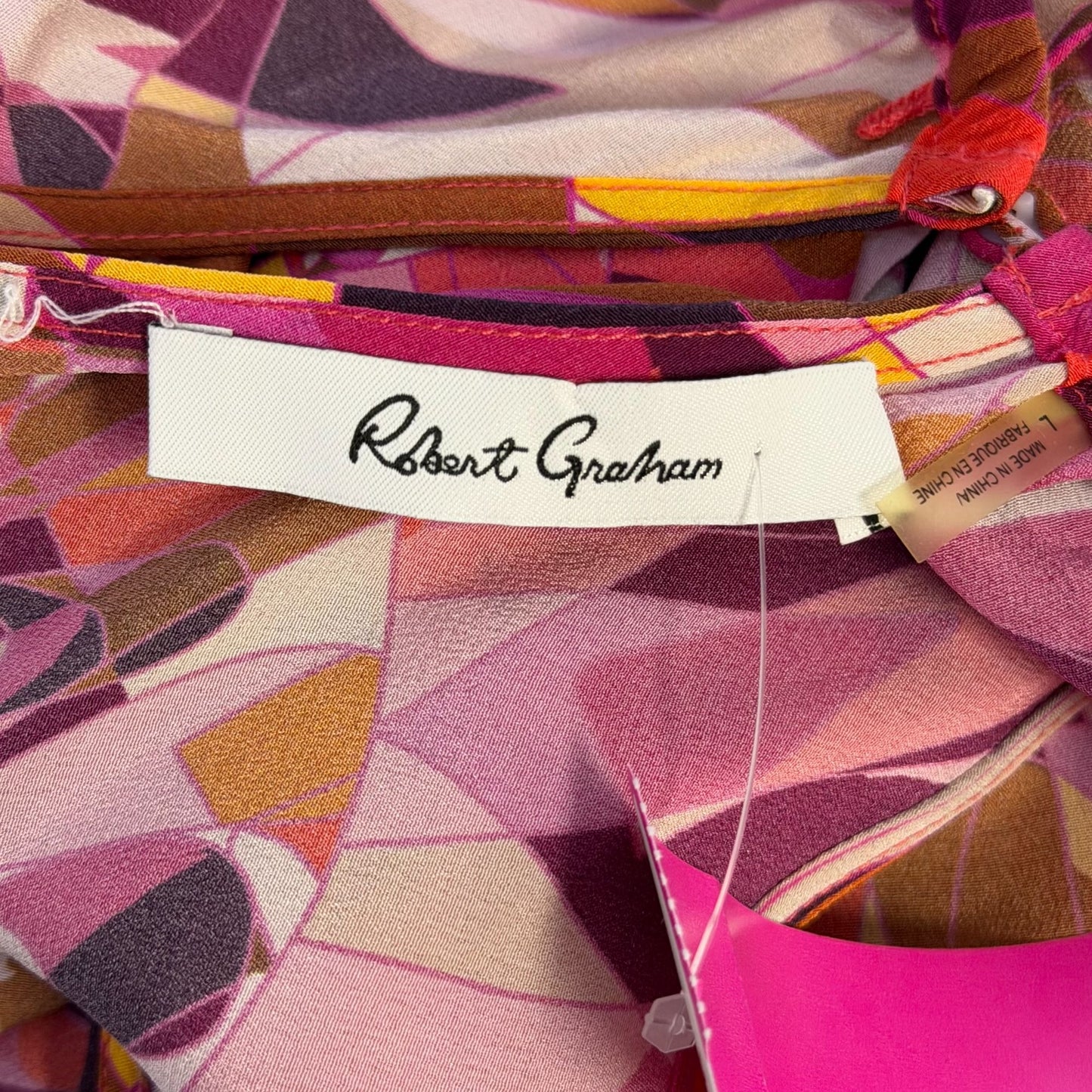 Robert GrahamPink Multi Halter Top Blouse L