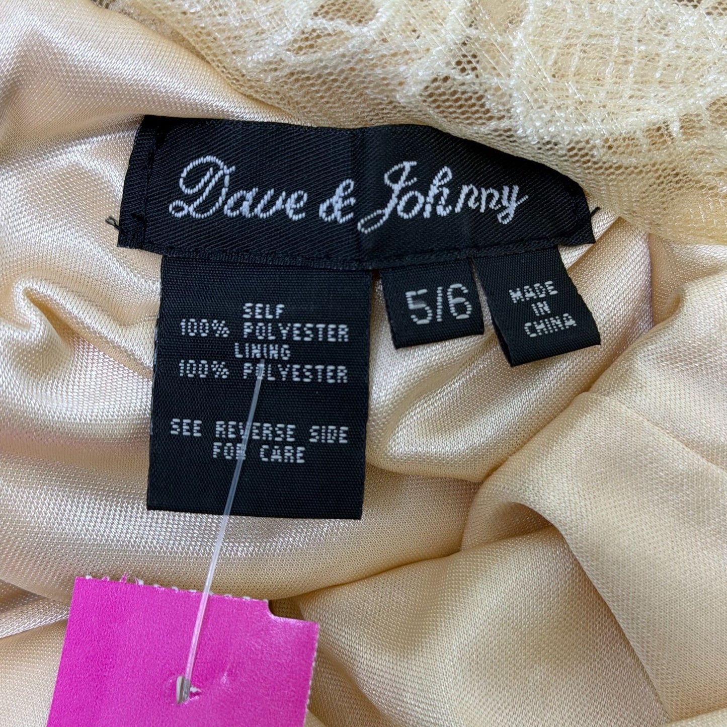 Dave & Johnny Beige Sequin Lace Mini Dress Size 5/6