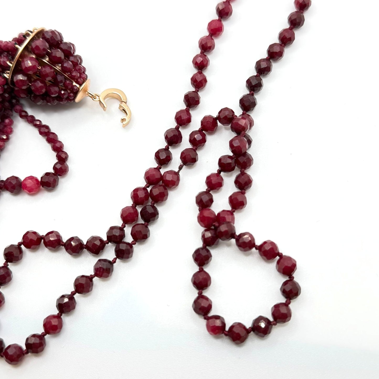 Kendra Scott Sylvia Long Beaded Necklace With Tassel In Maroon Jade Gold-Tone