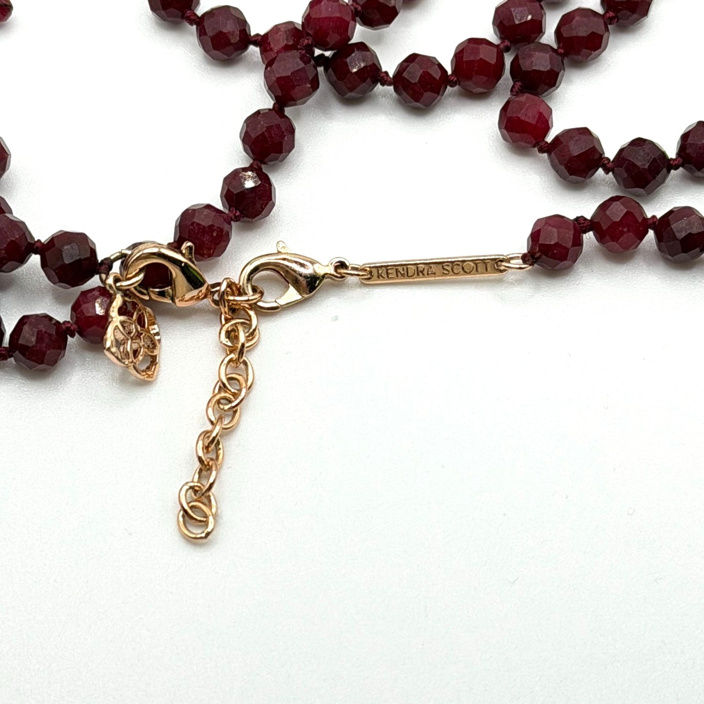Kendra Scott Sylvia Long Beaded Necklace With Tassel In Maroon Jade Gold-Tone