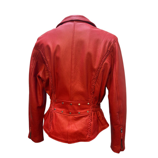 Xelement Red Leather Motorcycle Jacket XL