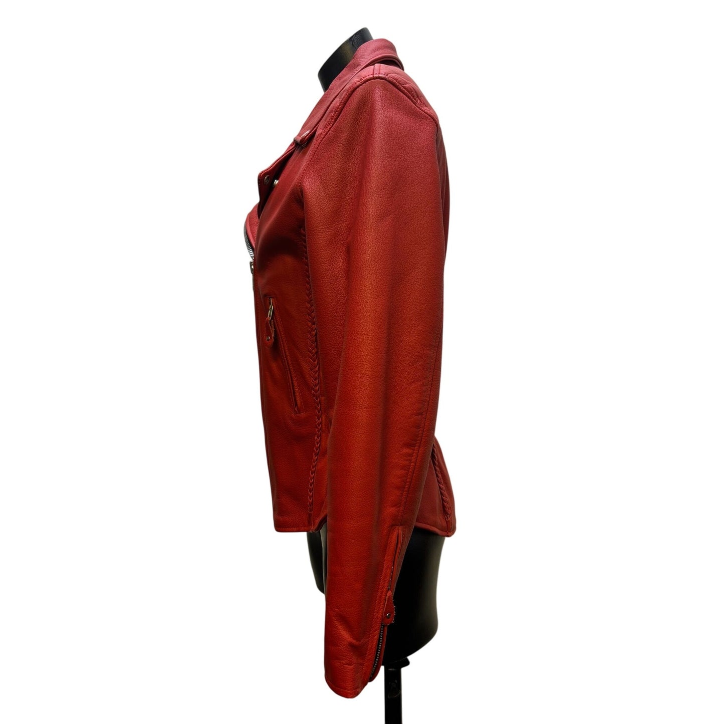 Xelement Red Leather Motorcycle Jacket XL