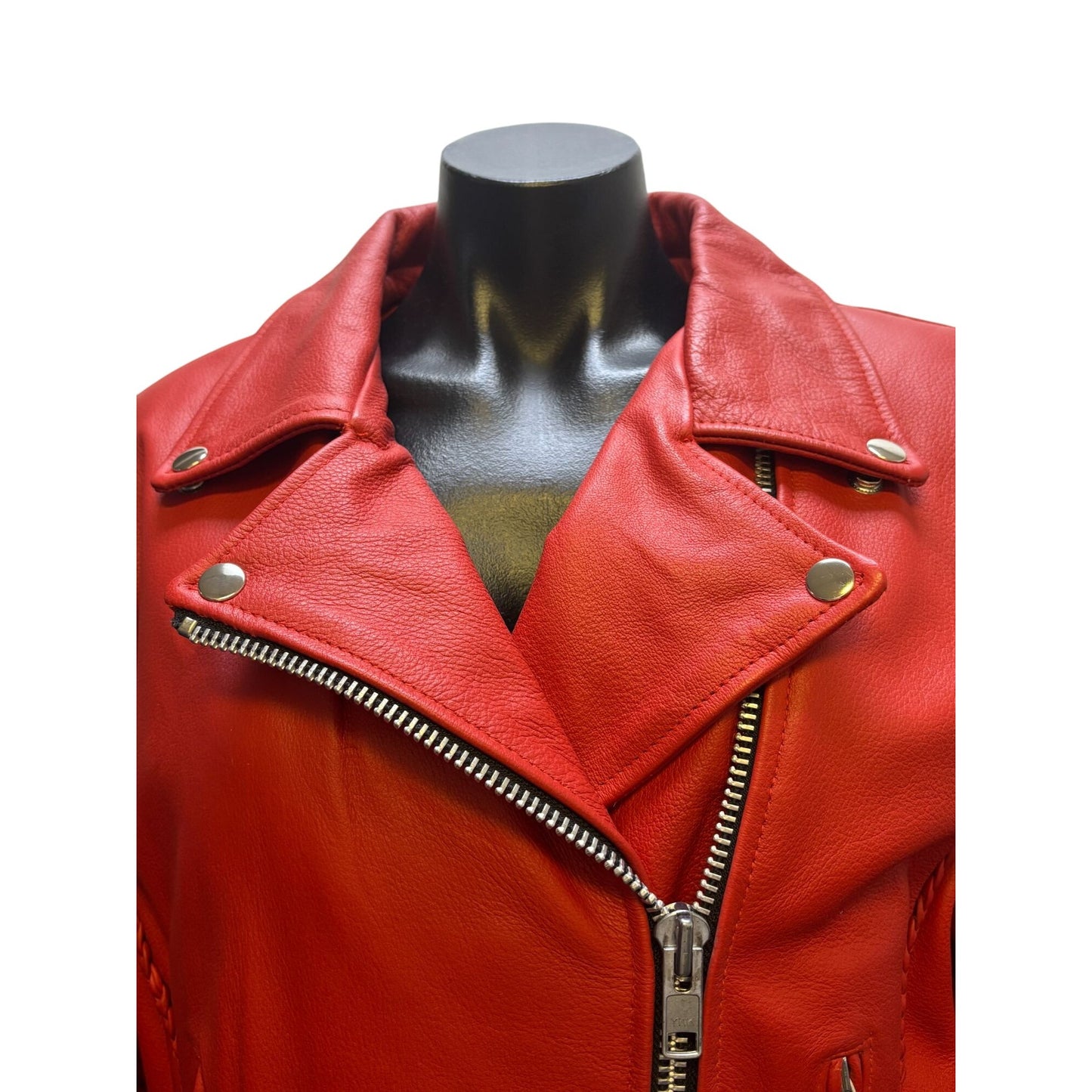 Xelement Red Leather Motorcycle Jacket XL