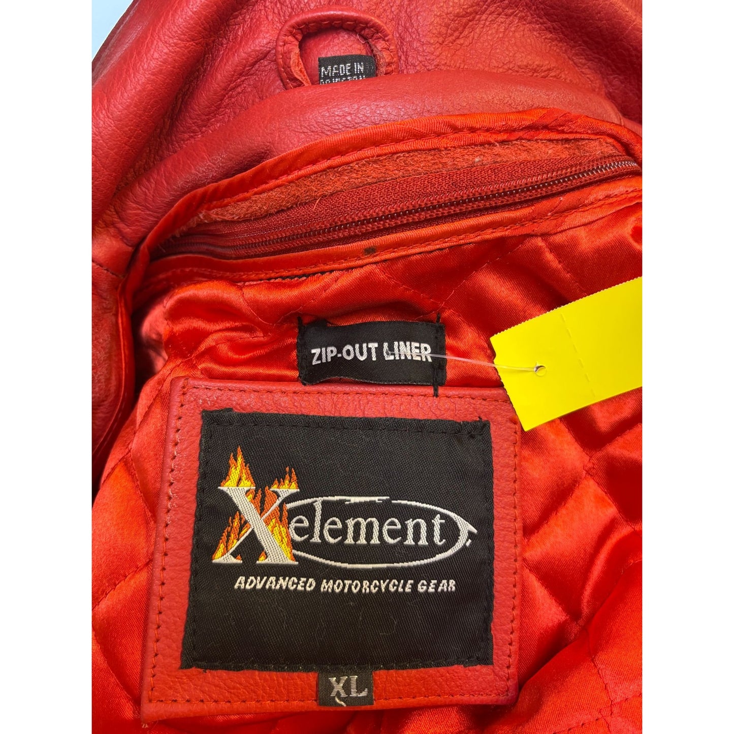 Xelement Red Leather Motorcycle Jacket XL