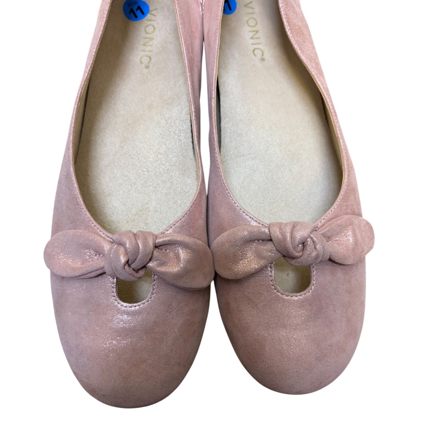 Vionic Pink Bow Knot Flats Size 11