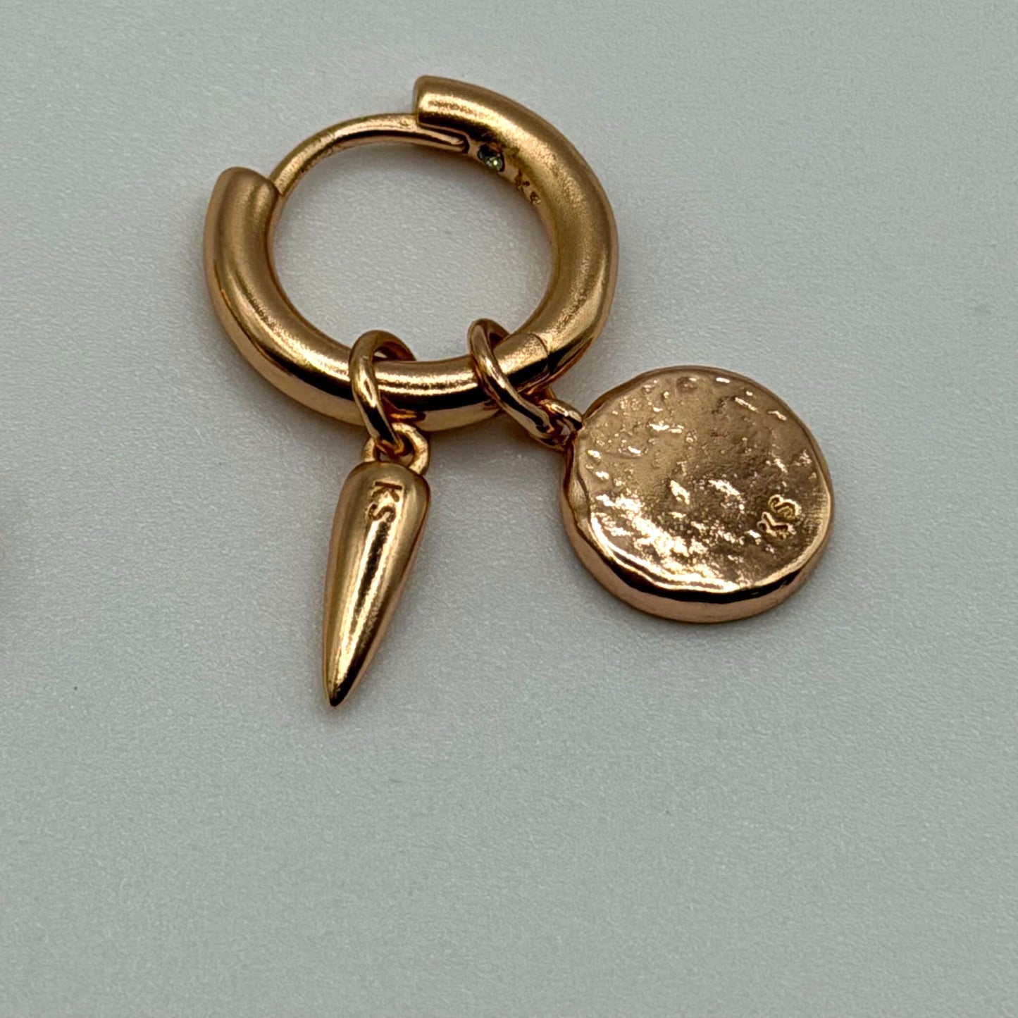 Kendra Scott Rose Gold Dira Convertible Coin Huggie Charm Hoop Earrings