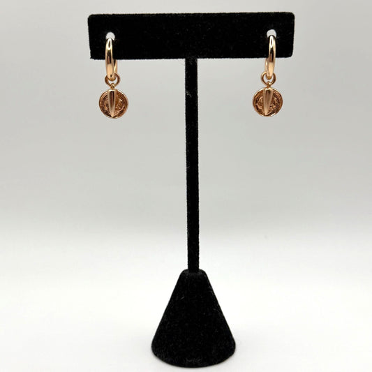Kendra Scott Rose Gold Dira Convertible Coin Huggie Charm Hoop Earrings