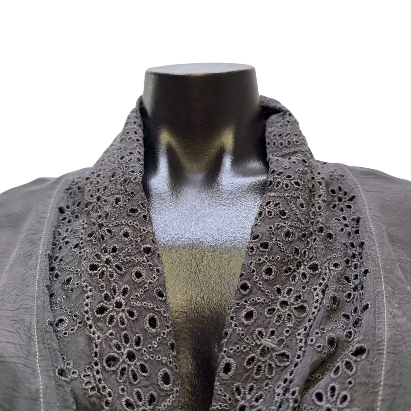 Johnny Was Gray Open Cardigan Tie Front Closure Size S