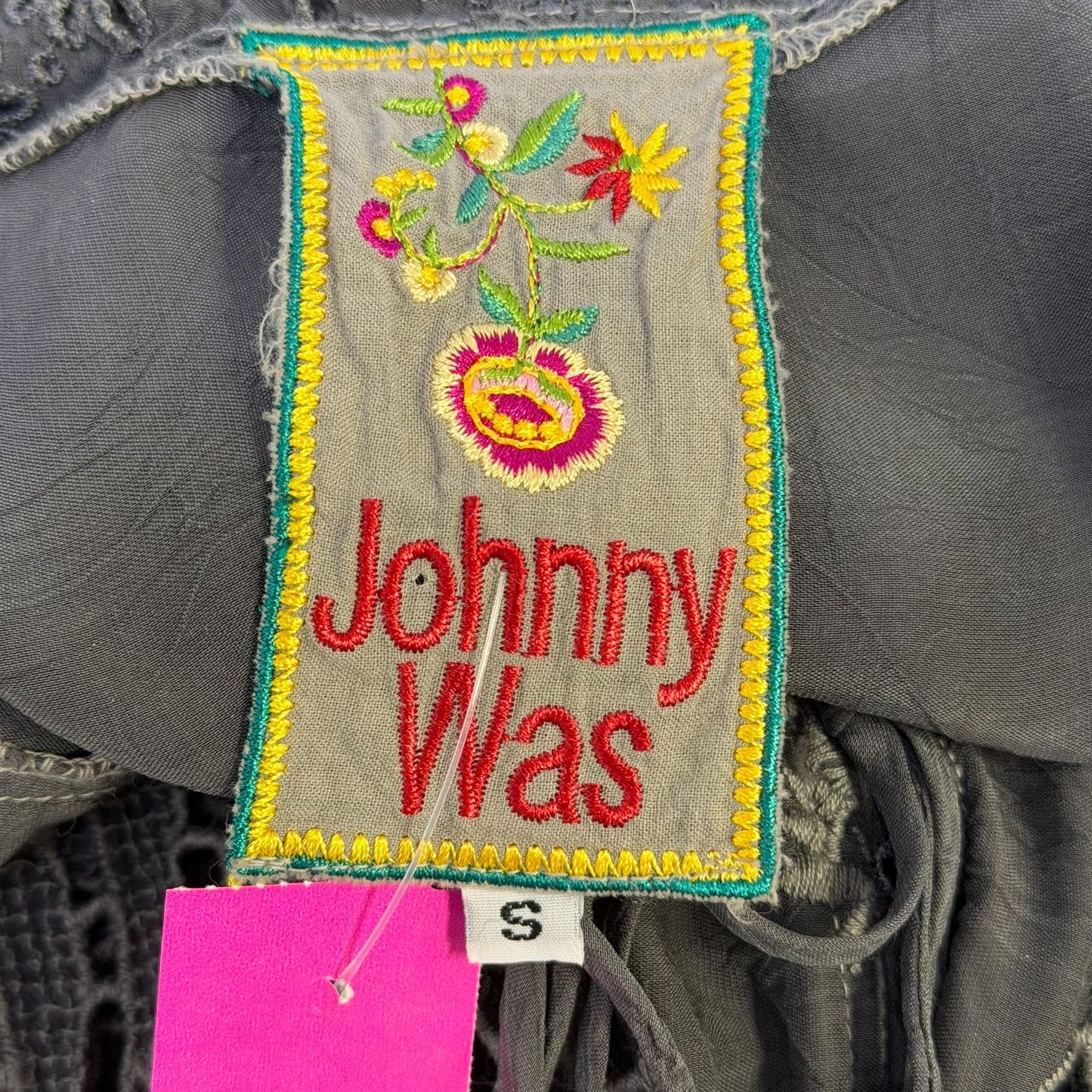 Johnny Was Gray Open Cardigan Tie Front Closure Size S