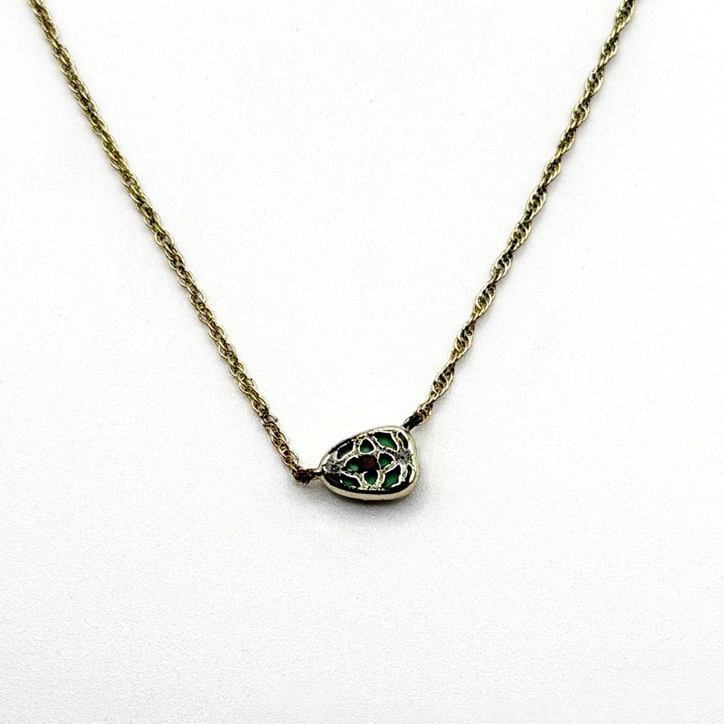 Kendra Scott Gold-Tone Necklace With Green Stone Pendant