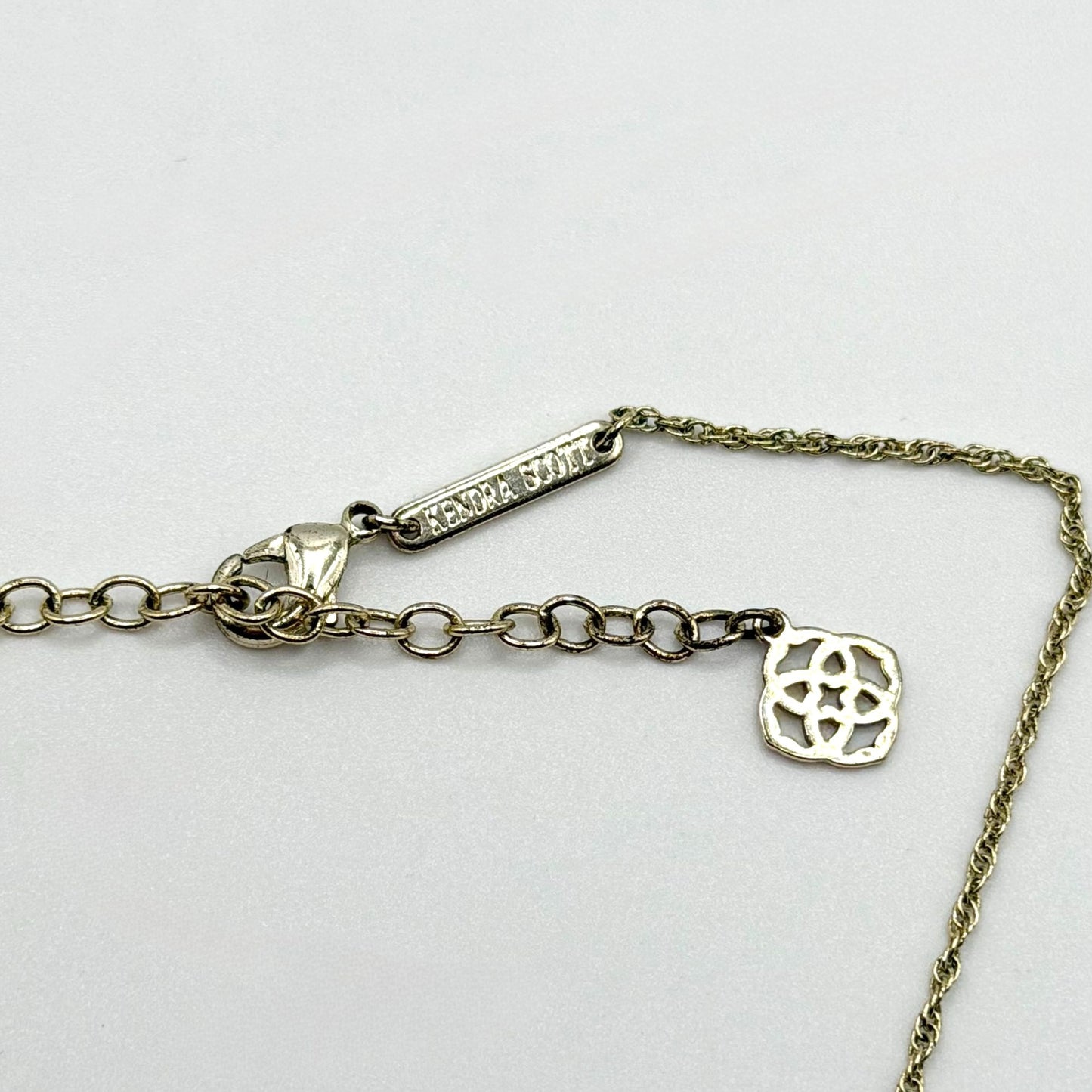 Kendra Scott Gold-Tone Necklace With Green Stone Pendant