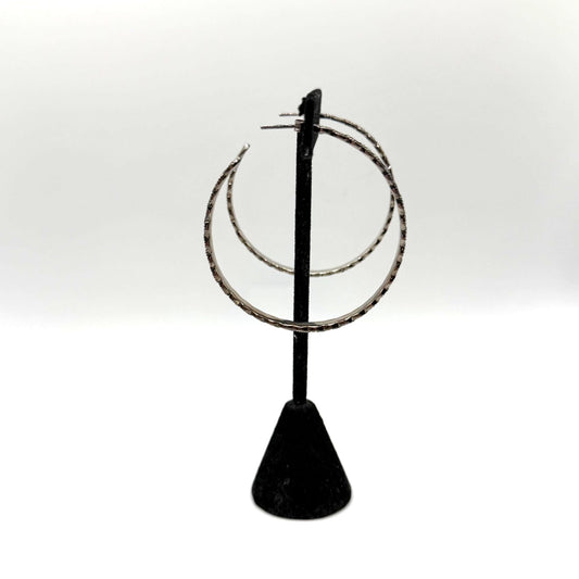 925 Sterling Silver Marcasite Hoop Earrings