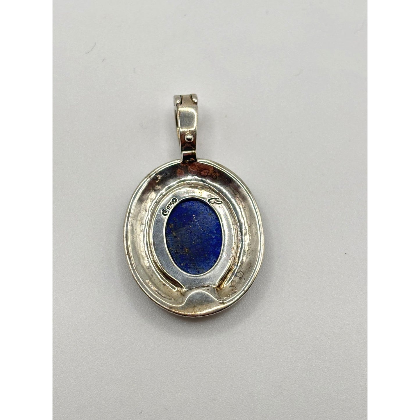 Vintage Carolyn Pollack Sterling Silver 925 Oval Lapis Lazuli Pendant