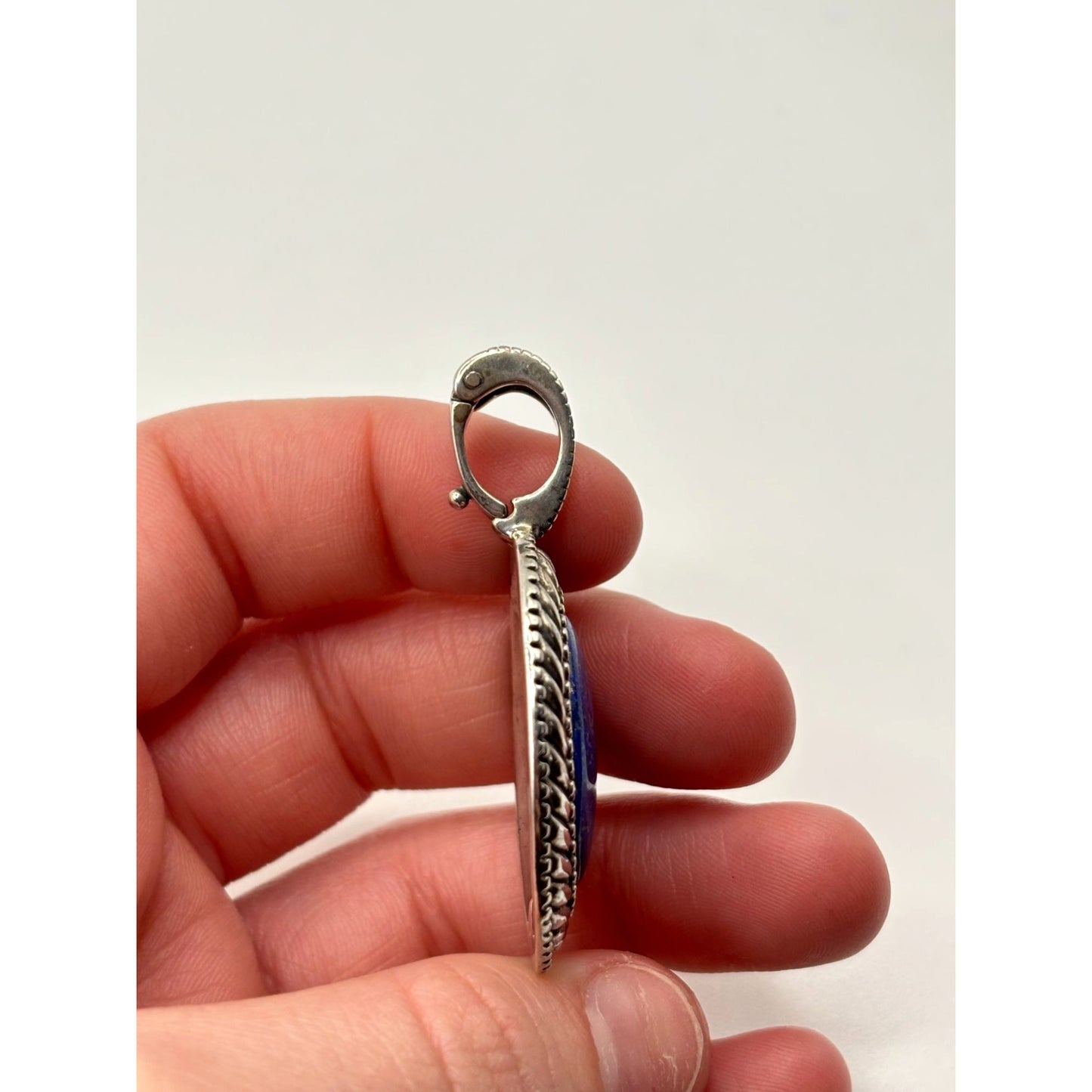 Vintage Carolyn Pollack Sterling Silver 925 Oval Lapis Lazuli Pendant