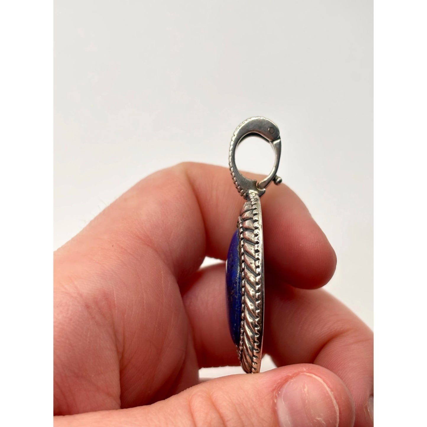 Vintage Carolyn Pollack Sterling Silver 925 Oval Lapis Lazuli Pendant