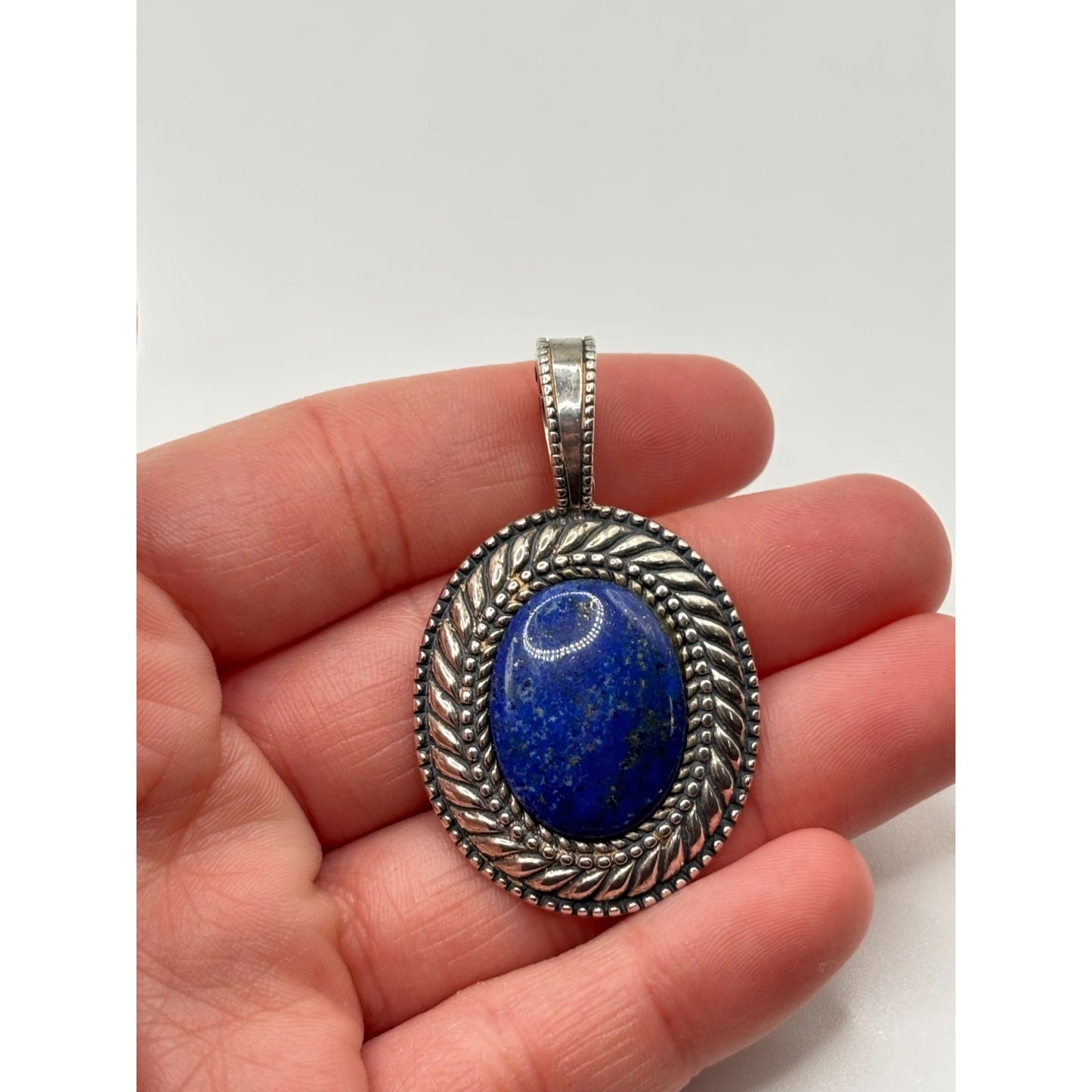 Vintage Carolyn Pollack Sterling Silver 925 Oval Lapis Lazuli Pendant